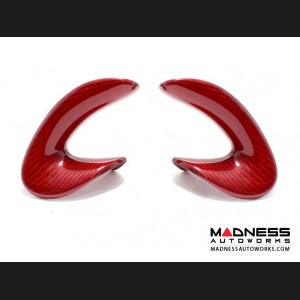 Alfa Romeo 4C Steering Wheel Trim - Carbon Fiber - Side Cover Set - Red Carbon 