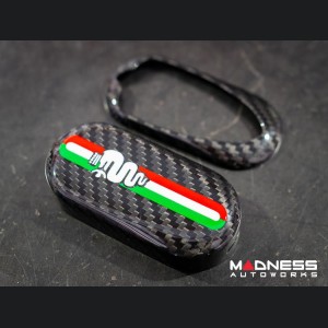 Alfa Romeo 4C Key Fob Cover - Carbon Fiber - Italian Racing Stripe Design