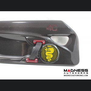 Alfa Romeo 4C Carbon Fiber Speaker Grill Covers - Alfa Logo in Yellow