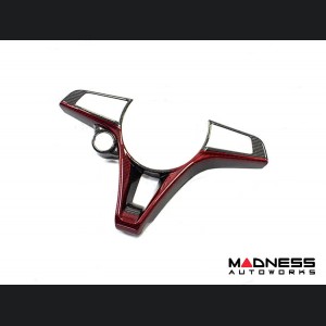 Alfa Romeo Stelvio Steering Wheel Trim - Carbon Fiber - Main Center Trim Piece - Red Candy/ Black Carbon