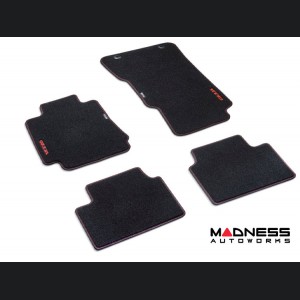 Alfa Romeo Giulia Floor Mats - Genuine Alfa - Black Carpet - Red Trim - AWD