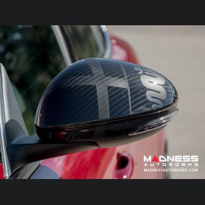 Alfa Romeo Stelvio Mirror Covers - Carbon Fiber- Full Replacements - Alfa Romeo Theme