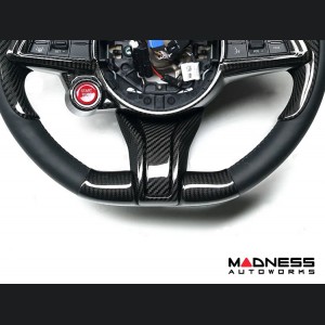 Alfa Romeo Giulia Steering Wheel Trim - Carbon Fiber - Lower Decal Trim - QV Model - 2020+ models