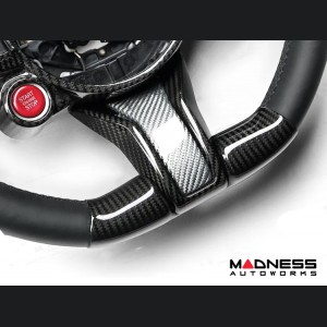 Alfa Romeo Giulia Steering Wheel Trim - Carbon Fiber - Lower Decal Trim - QV Model - 2020+ models - White Candy