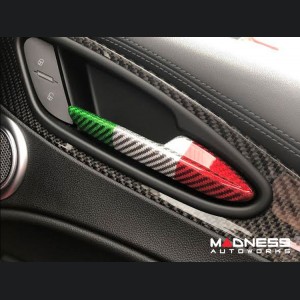 Alfa Romeo Stelvio Interior Door Handle Trim Set - Carbon Fiber - Italian Theme