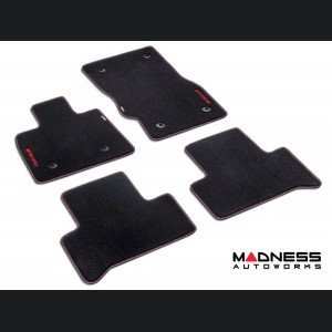 Alfa Romeo Stelvio Floor Mats - Genuine Alfa - Black Carpet - Red Trim