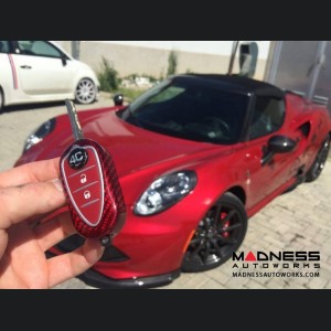 Alfa Romeo 4C Key Fob Cover - Carbon Fiber - Red Candy