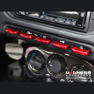 Alfa Romeo 4C Center Console Switch Bank Trim Set - Carbon Fiber - Red Candy