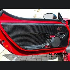 Alfa Romeo 4C Carbon Fiber Door Panels - w/ Red 4c Logo