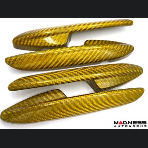 Alfa Romeo Giulia Interior Door Handle Trim Set - Carbon Fiber - Yellow Candy