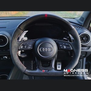 Audi RS3 Steering Wheel Upper Part - Carbon Fiber w/ Red Stripe