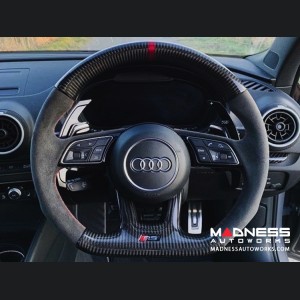 Audi RS3 Steering Wheel Lower Part - Carbon Fiber w/ Red Stripe