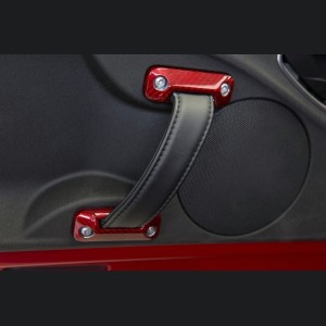 Alfa Romeo 4C Interior Door Handle Trim Set - Carbon Fiber - Red Candy