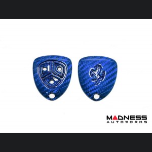 Ferrari Key Fob Cover - Carbon Fiber - Blue Candy