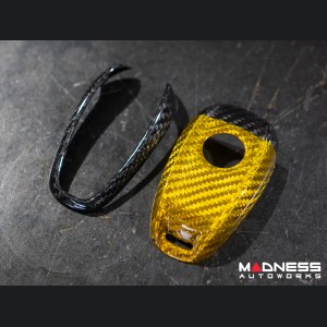 Alfa Romeo Stelvio Key Fob Cover  - Carbon Fiber - Yellow Candy Main/ Black Accents