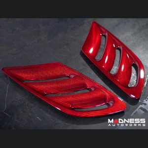  Alfa Romeo Stelvio Hood Air Vent Trim Kit - Quadrifoglio - Carbon Fiber - Red Candy