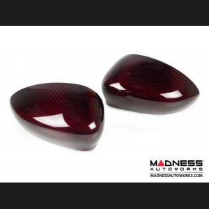 Alfa Romeo 4C Mirror Covers - Carbon Fiber - Full Replacements - Red Candy 