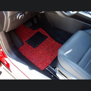 Alfa Romeo Tonale All Weather Floor Mats - Rubber Woven Carpet - Front Set - Red + Black 