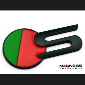 Jaguar Custom Emblem - S Sport - Satin Black Finish - Green/ Red