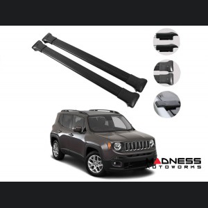 Jeep Renegade Roof Rack Cross Bars - for models w/ factory roof rails - Black - Fly Bar