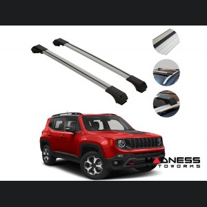 Jeep Renegade Roof Rack Cross Bars - for models w/ factory roof rails - Silver - Fly Bar