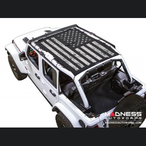 Jeep Wrangler JL Top Trailmesh - 4Door - Tactical Flag Distressed