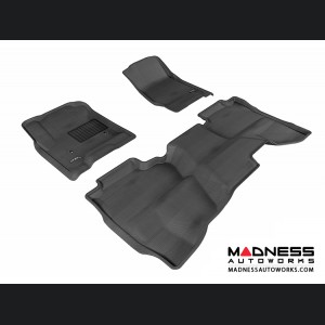 Chevrolet Silverado Double Cab Floor Mats (Set of 3) - Black by 3D MAXpider (2014-)