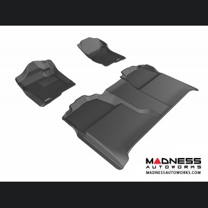 Chevrolet Silverado Crew Cab Floor Mats (Set of 3) - Black by 3D MAXpider (2007-2013)