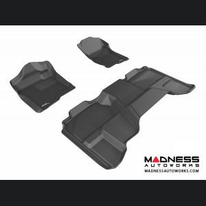 Chevrolet Silverado Extended Cab Floor Mats (Set of 3) - Black by 3D MAXpider (2007-2013)